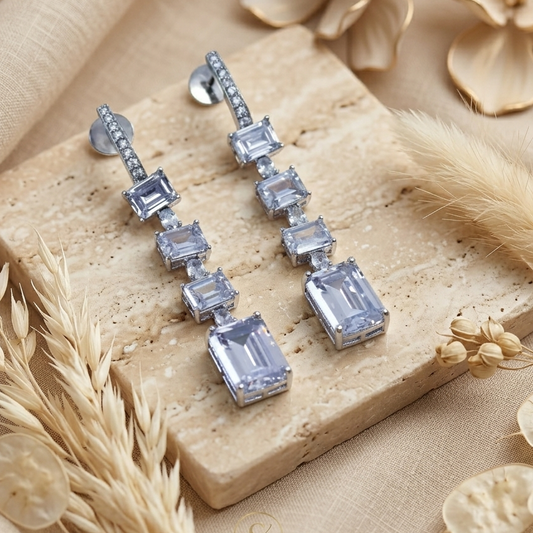 Emerald Cut Zirconia Danglers