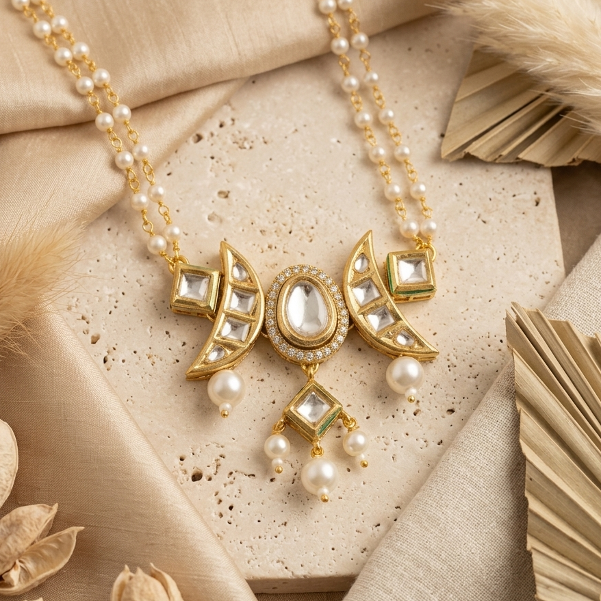 Moxa Petal and pearl choker