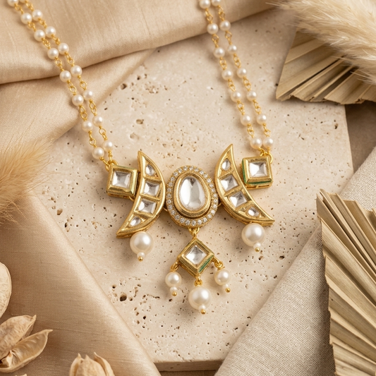 Moxa Petal and pearl choker