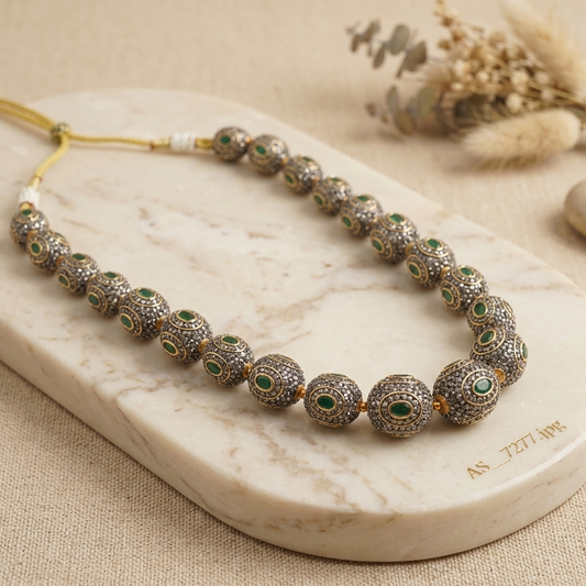 Paavni Green Stone Studded Necklace