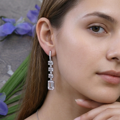 Emerald Cut Zirconia Danglers