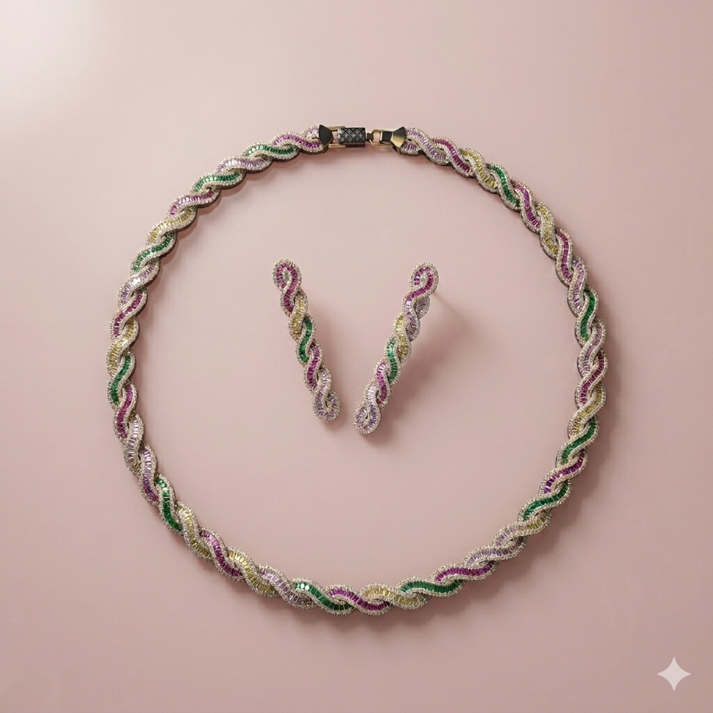 Multi Colour AD Necklace