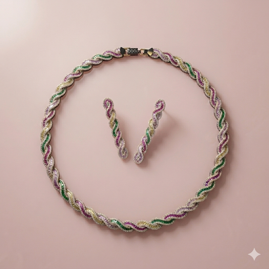 Multi Colour AD Necklace