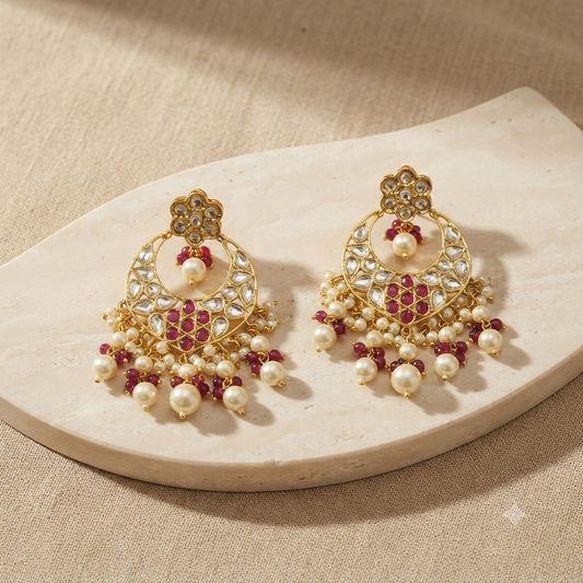 Ruby Chandbali Earrings