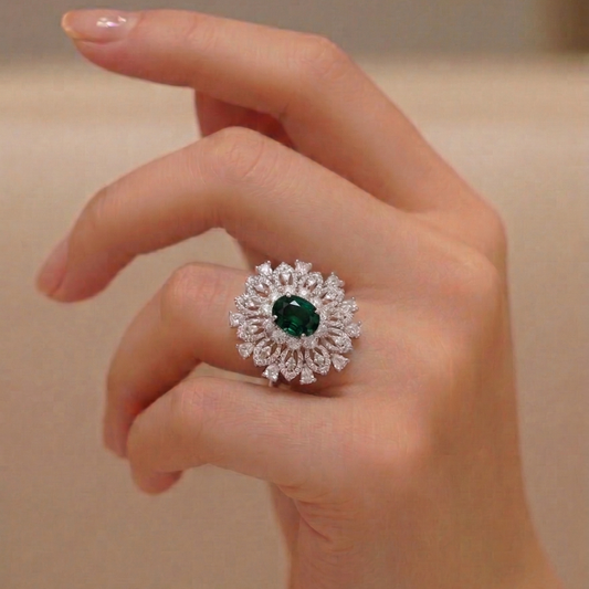 Emerald ad stone ring