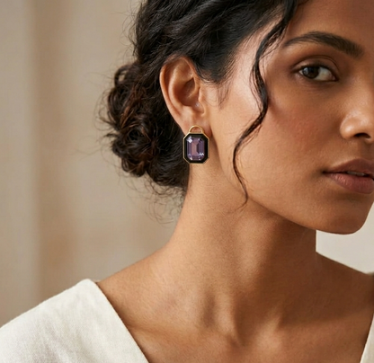 Purple Swarovski Earrings