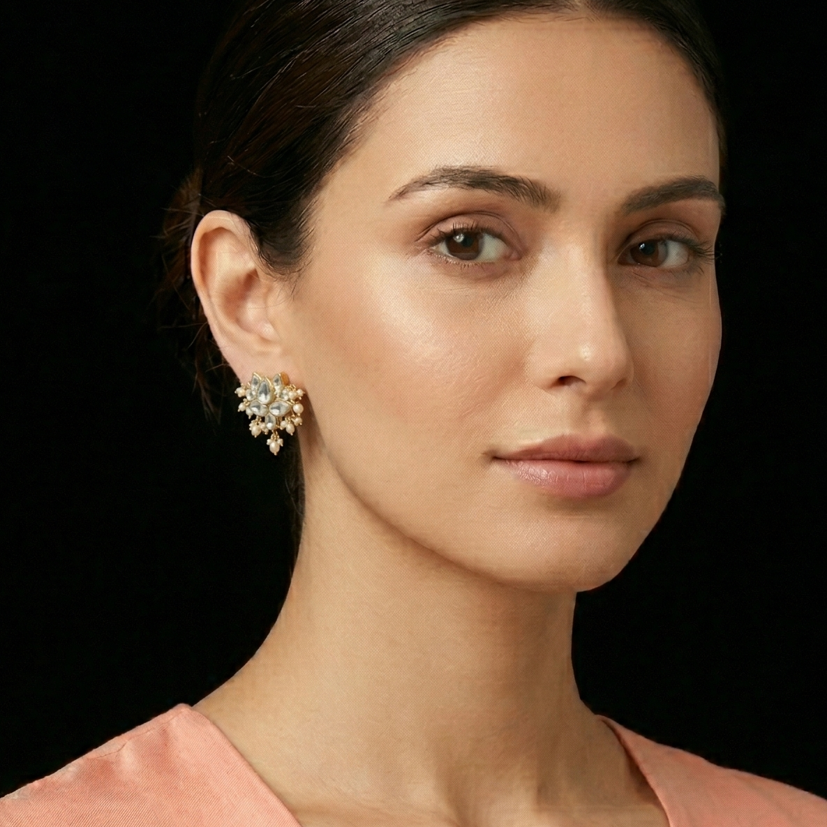 Kundan lotus Earrings
