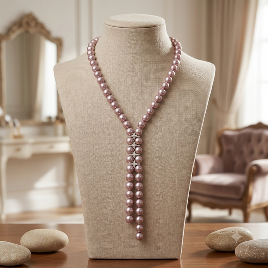 Akshita double line rose gold AD nacklace