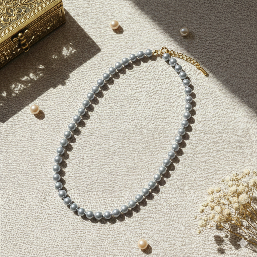 Light grey single Line Necklace