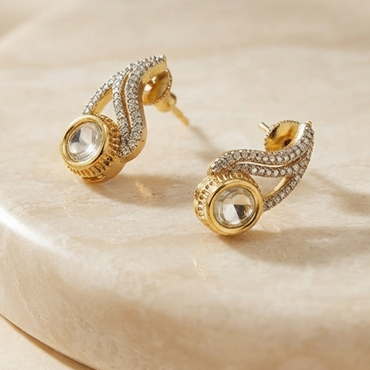 Polki Kundan Stud Earrings
