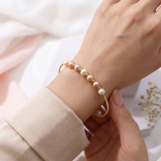 Linear Pastel Pearl Bracelet