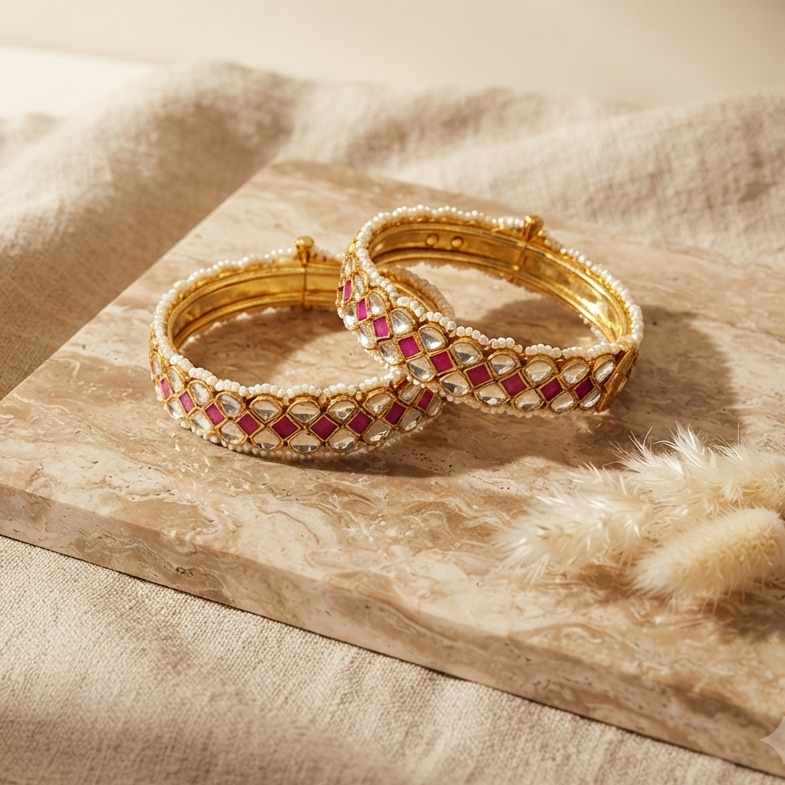 Ruby Polki Bangle