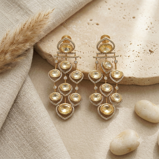 Rukhsar Polki Drop Earrings