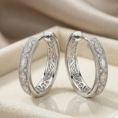 Luxury Studded Hoop Earrings