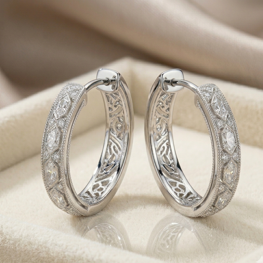 Luxury Studded Hoop Earrings