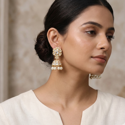 Sajdaa Gold Plated Jhumki Earrings
