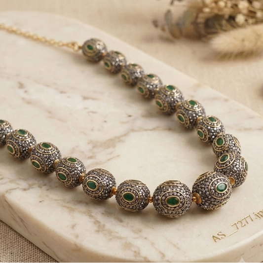 Paavni Green Stone Studded Necklace