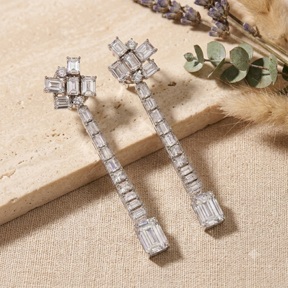 Evika Baguette dangler earrings