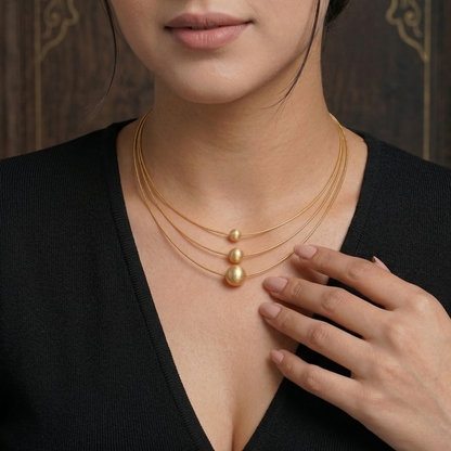 Jenny Gold Beads Layered Modern Necklace