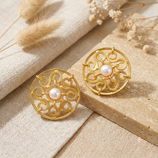 Sia Gold Plated Stud Earrings