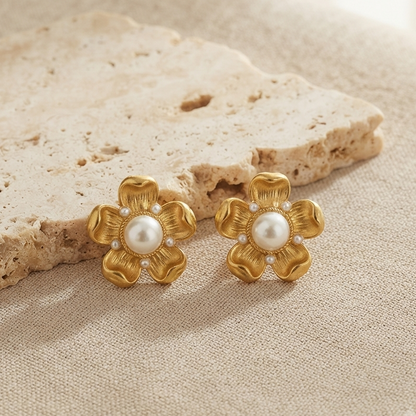 Pearl Gold Stud Earrings