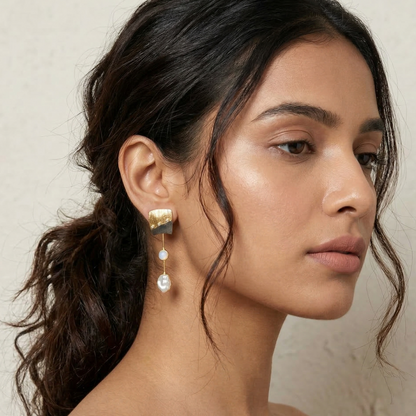 Pearl Drop Druzzy earrings