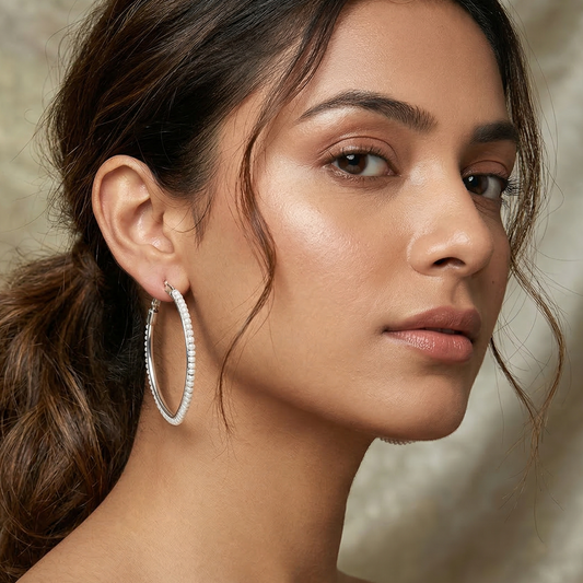 Oval Pearl Hoops