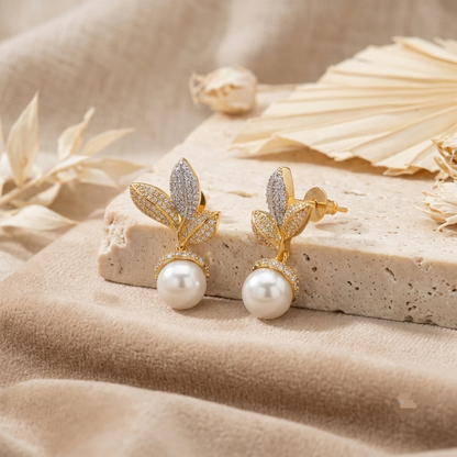 Nishi Peal Drop Zirconia Earrings