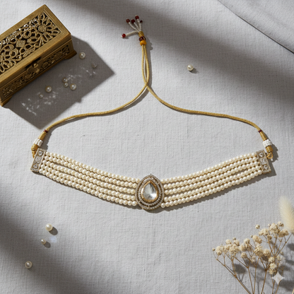 White Pearl Choker Necklace
