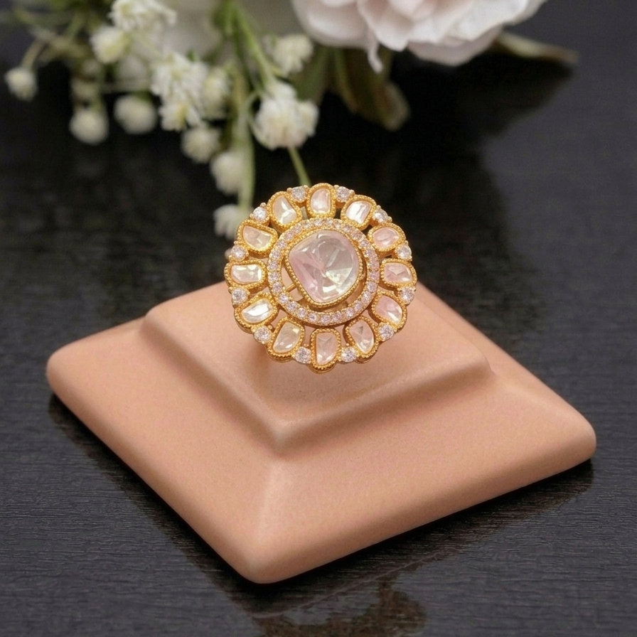 Polki Flower Ring