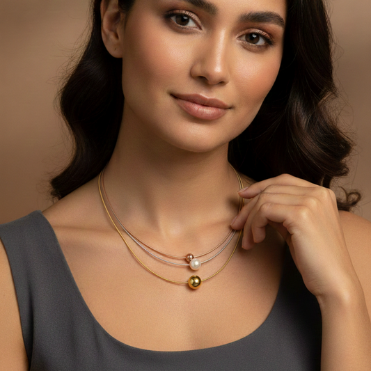 Golden Aura Pearl Necklace