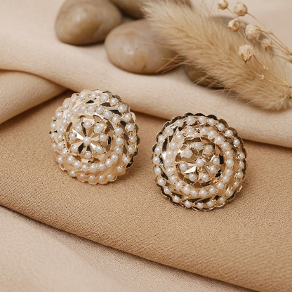 Malti Gold and Pearl Jadau Earrings