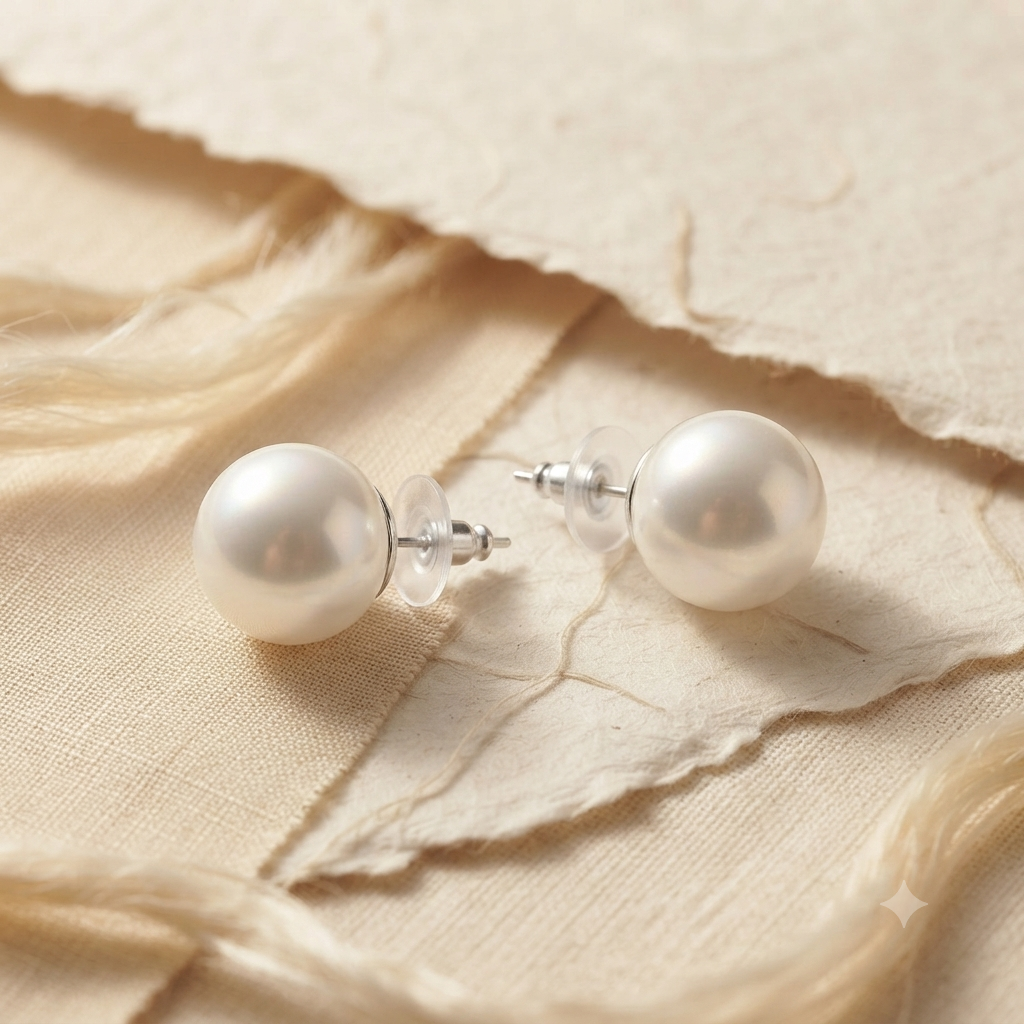 12 mm Pearl Stud Earrings