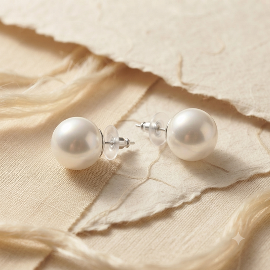 12 mm Pearl Stud Earrings