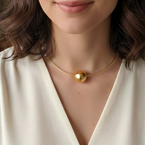 Zen Gold Bead Necklace