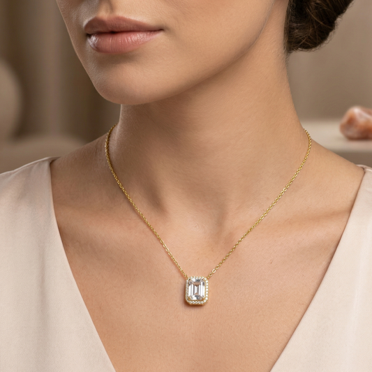 92.5 ZIRCONIA WITH GOLD PENDANT SET