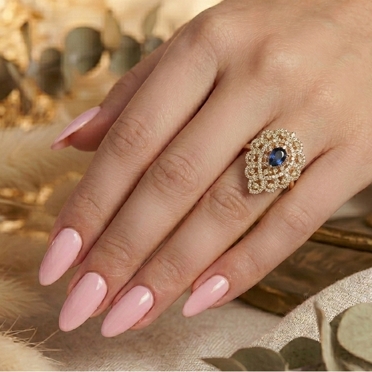 blue stone kundan ring