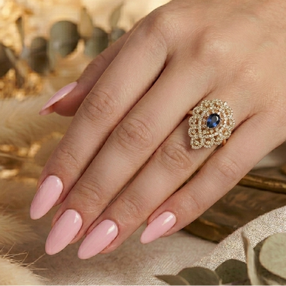 blue stone kundan ring