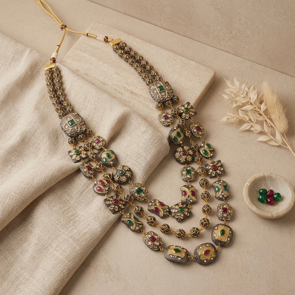 Nihira Antique Layered Necklace Set