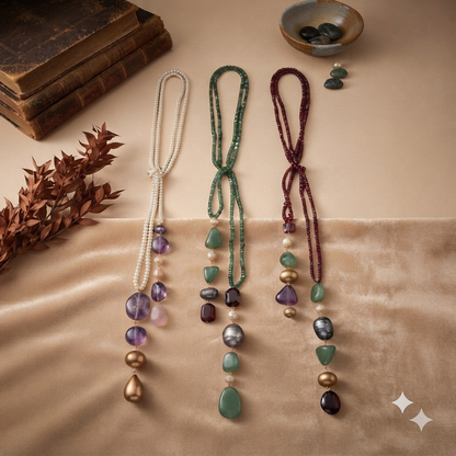 Mystic Coloured Tie Drop necklace