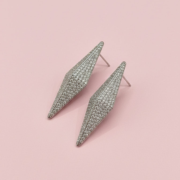 Silver Crystal Statement Drop Earrings