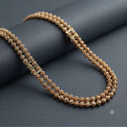 Nikhar Gold and Pearl Jadau Necklace