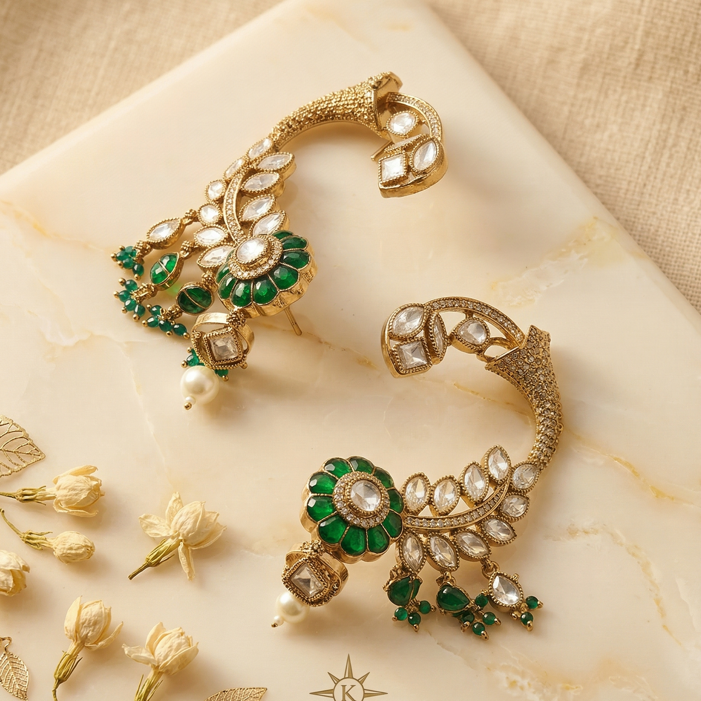 Green Kanful Earrings