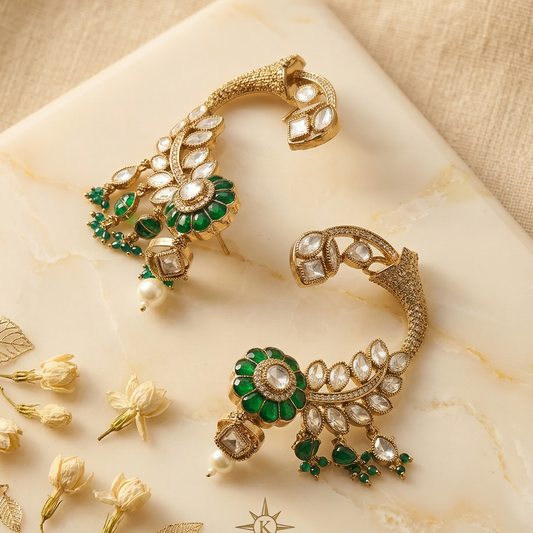 Green Kanful Earrings