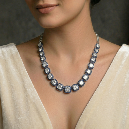 ETERNITY BLUE TONED POINTER NECKLACE