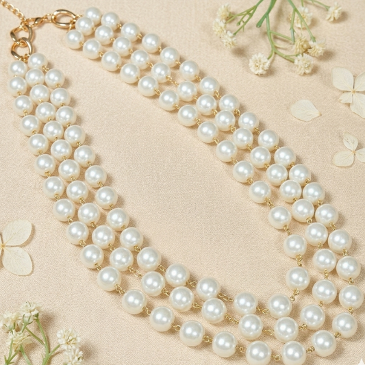 Layered Fresh Water Pearls Wired Necklace