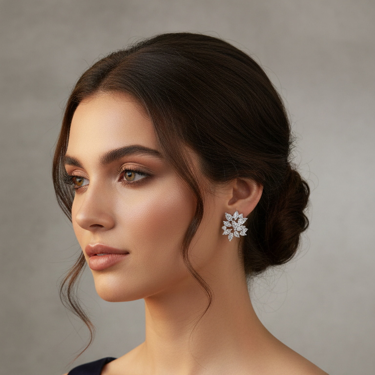 Crystal Bloom Cluster Earrings