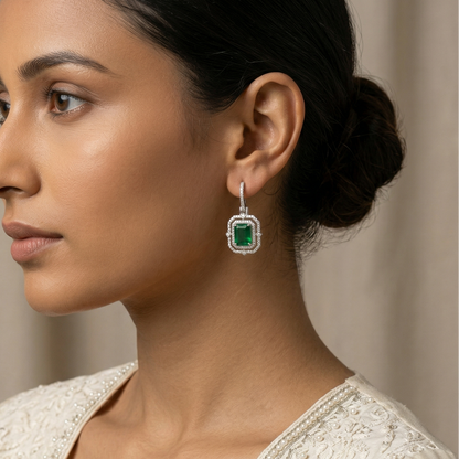 Nikashi emerald drop earring