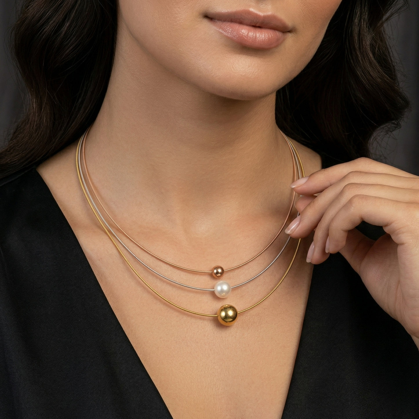 Golden Aura Pearl Necklace