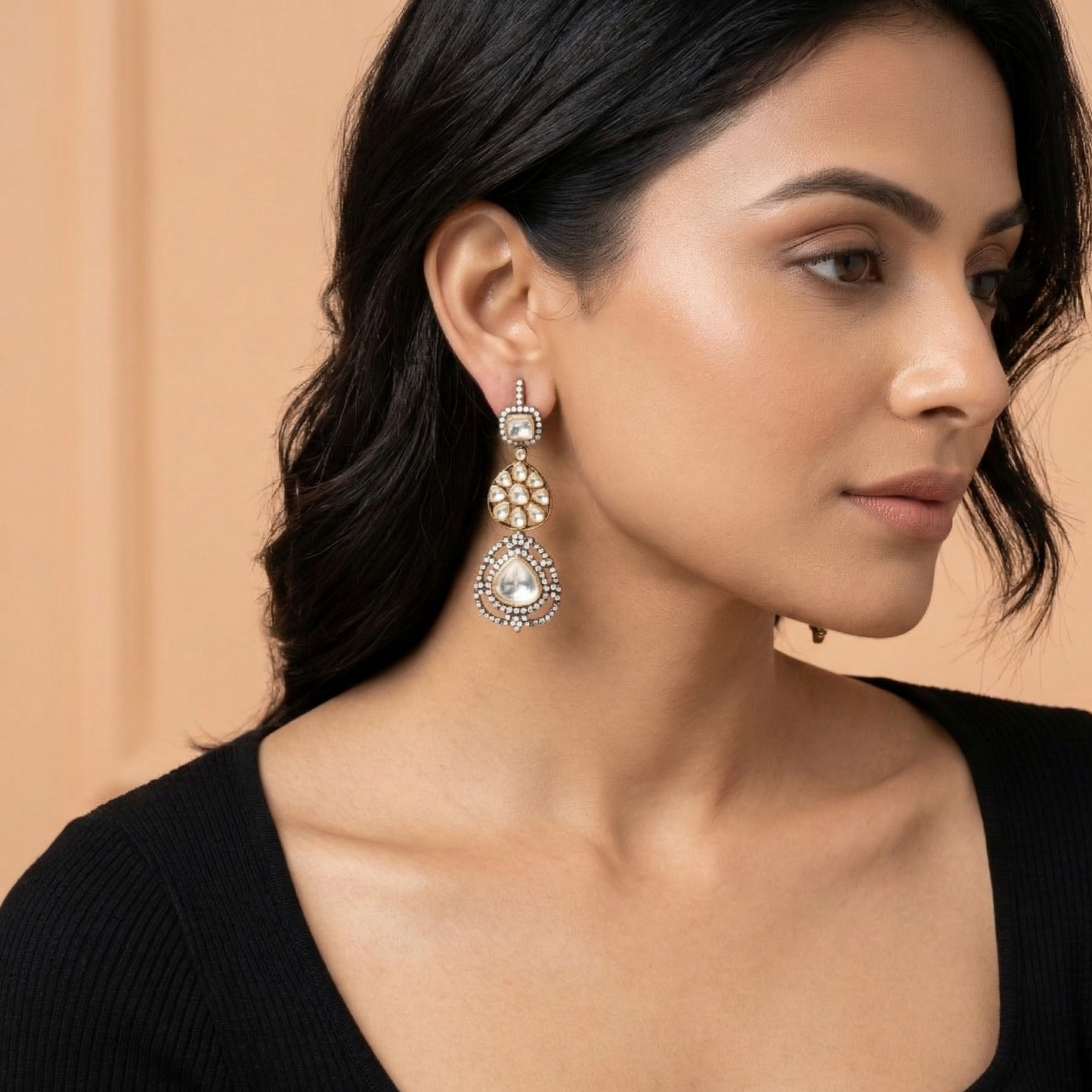 Megha Polki drop Earrings